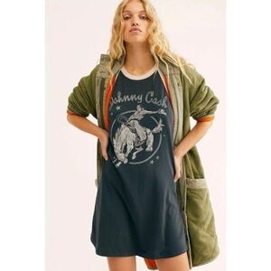 NWT Free People Daydreamer XL Johnny Cash Tank Top Tunic Dress